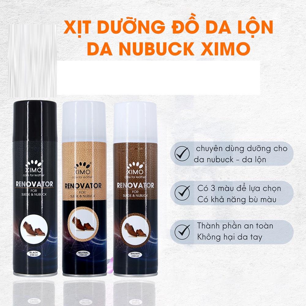 Chai xịt dưỡng giày phục hồi màu nubuck và da lộn Renovator Ximo 230ml