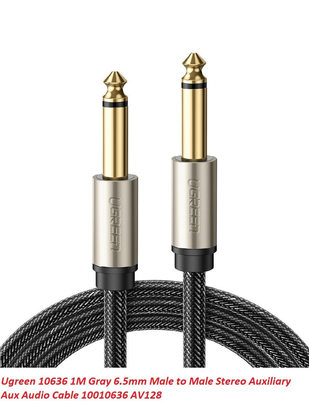 Ugreen UG10636AV128TK 1M màu xám cáp 6.5mm TS âm thanh Pro audio đầu mạ vàng 24k - HÀNG CHÍNH HÃNG