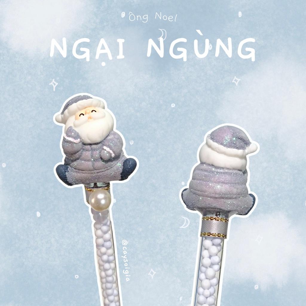 S110 - Bút dao rọc giấy ông già Noel xám ánh kim Giáng Sinh dễ thương unbox đơn hàng, cắt sticker băng dán washi tape - Cây Sồi Già