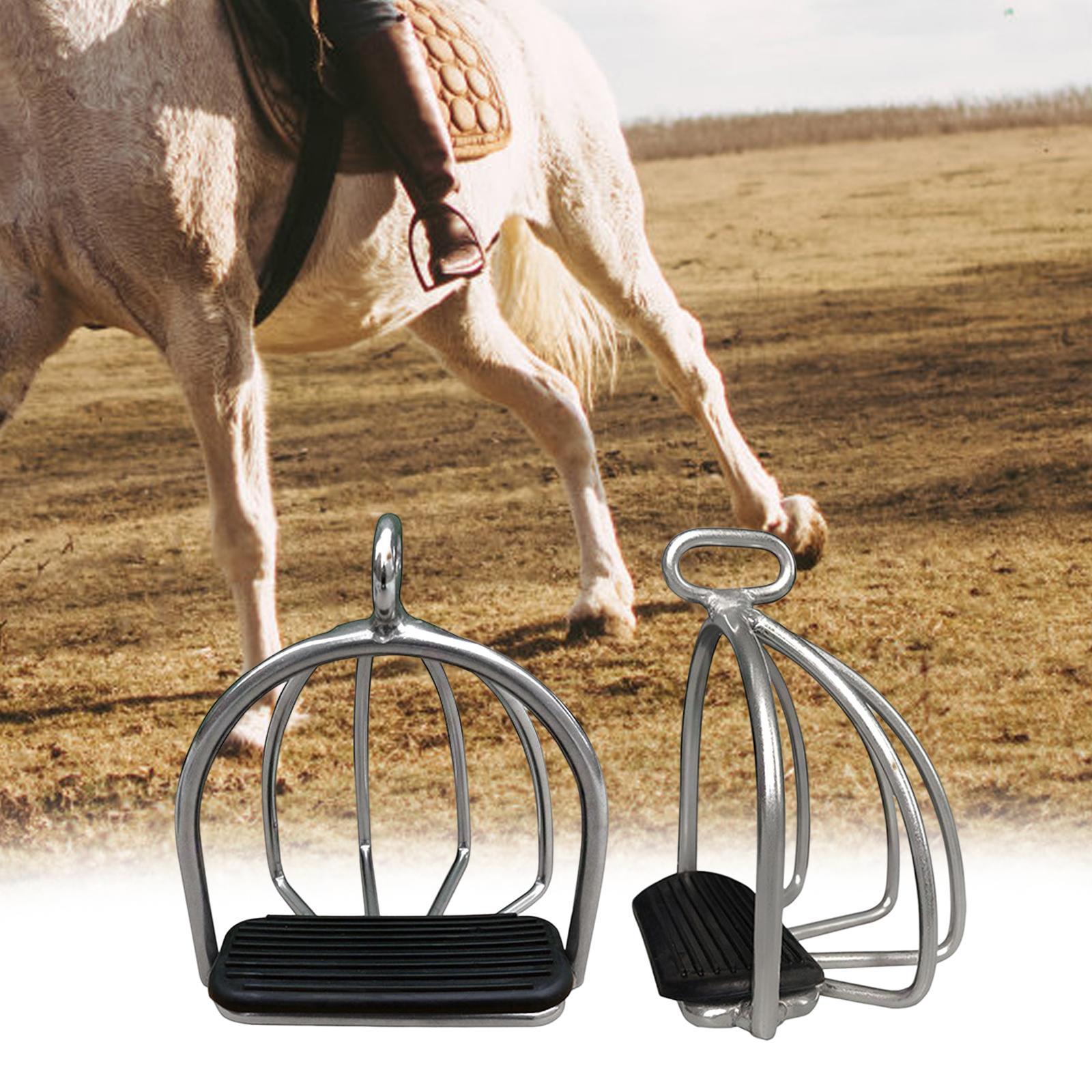 2Pcs Cage Horse Riding Stirrups Lightweight Equestrian Sports for Horse Riding Adults Accessories