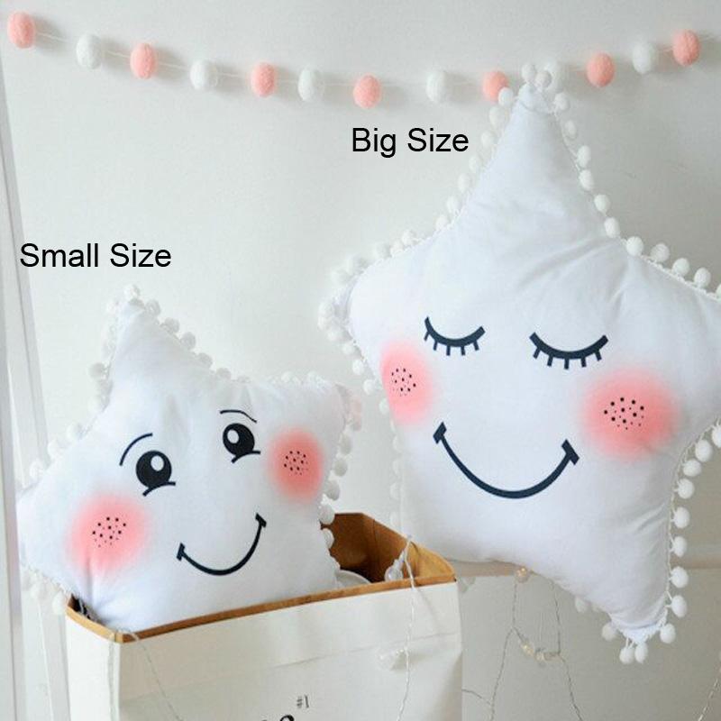 1 pc Phim Hoạt Hình Star/Trăng/Khuôn Mặt Tươi Cười Trẻ Em Ngủ Cushion Dễ Thương Clouds Lông Mi Trẻ Em Phòng Trang Trí Sang Trọng Gối đệm Bóng