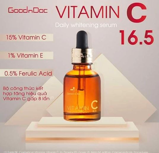 Serum dưỡng sáng mờ thâm nám Goodndoc Vitamin C-16.5 Daily Whitening Serum