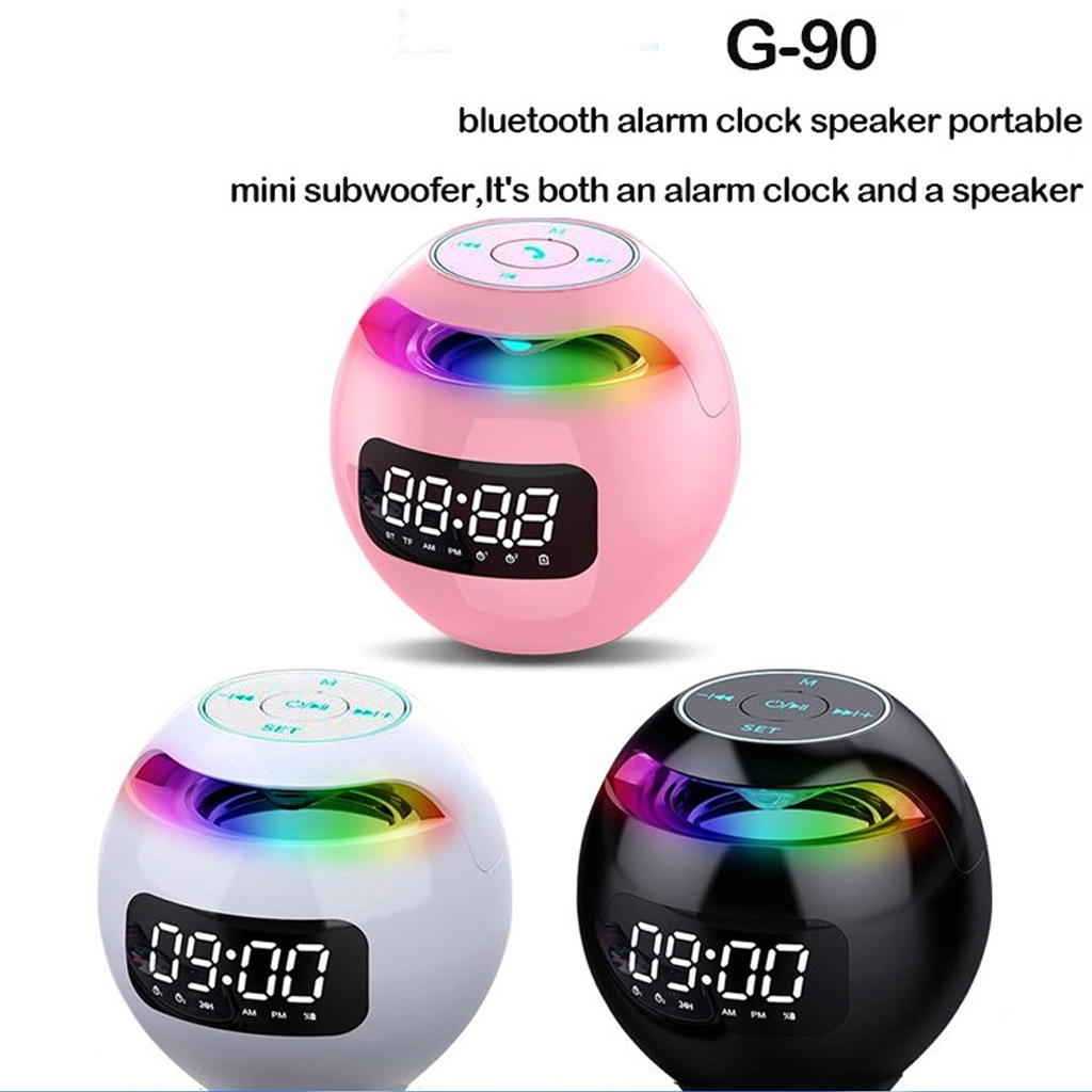 VINETTEAM Loa Bluetooth Kiêm Đồng Hồ Báo Thức G90S Loa Bluetooth Siêu Bass Siêu Trầm Màn Hình Led Hiển Thị Giờ Và Pin - Hàng Chính Hãng