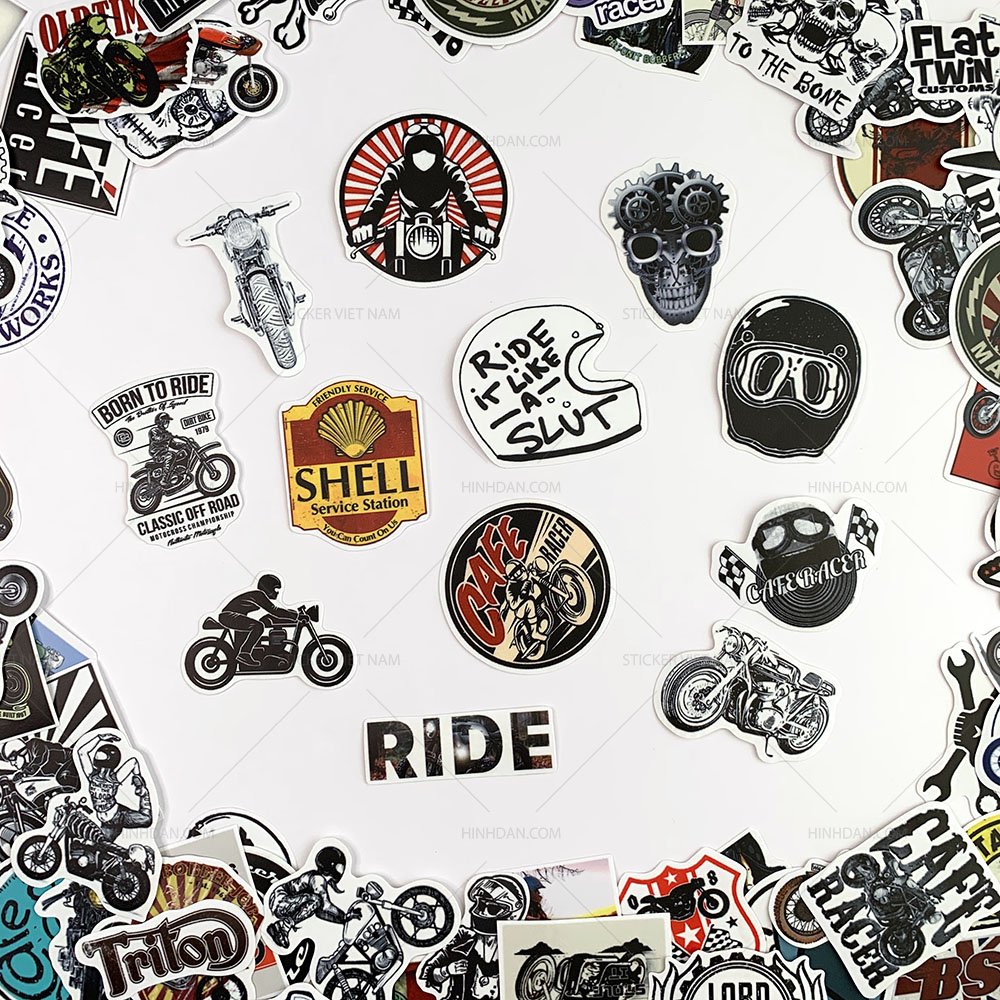 Bộ 20 Sticker Cafe Racer Hình Dán Chống Nước Decal Chất Lượng Cao Trang Trí Va Ly Du Lịch Xe Đạp Xe Máy Xe Điện Motor Laptop Nón Bảo Hiểm Máy Tính Học Sinh Tủ Quần Áo Nắp Lưng Điện Thoại