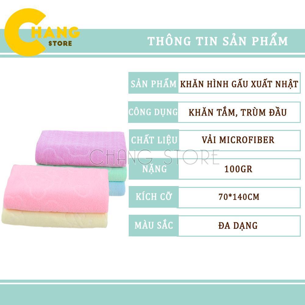 Khăn Tắm Xuất Nhật Hình Gấu Khổ Rộng Siêu Mềm Mịn( 70*140cm)