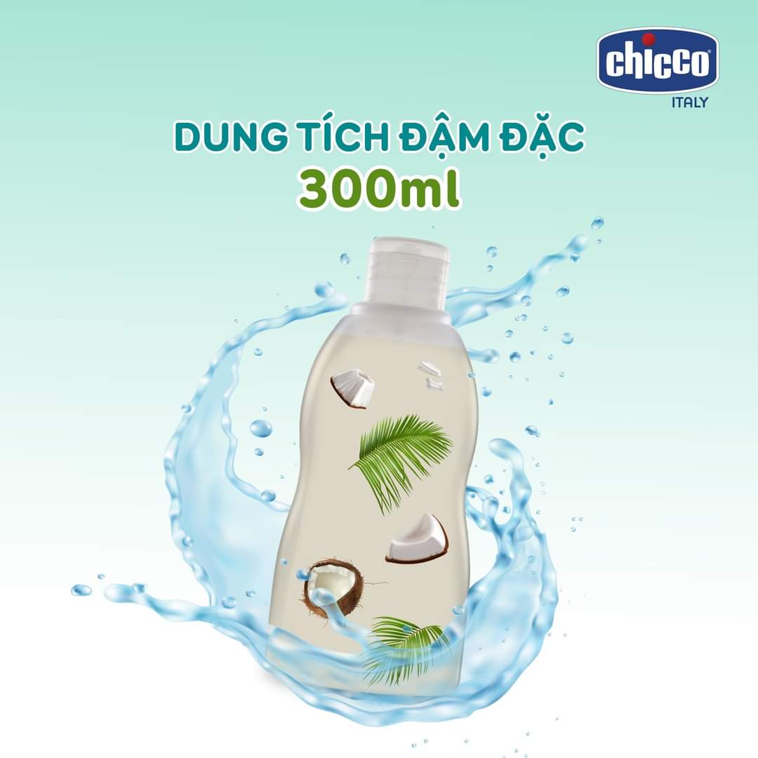 Gel Rửa Bình Sữa Chiết xuất Dầu Dừa Tự Nhiên Chicco 300ml