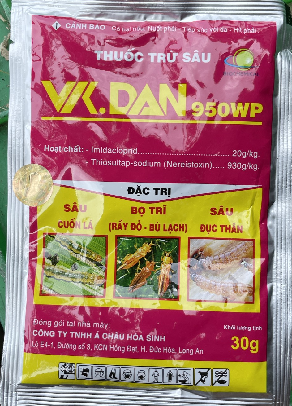 Sản phẩm trừ sâu đục thân, bọ trĩ VK.DAN gói 30gr