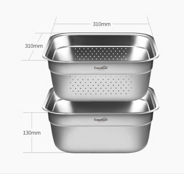 SET CHẬU RỬA KÈM RỔ INOX CASABENI DUNG TÍCH 8L Hàng chính hãng