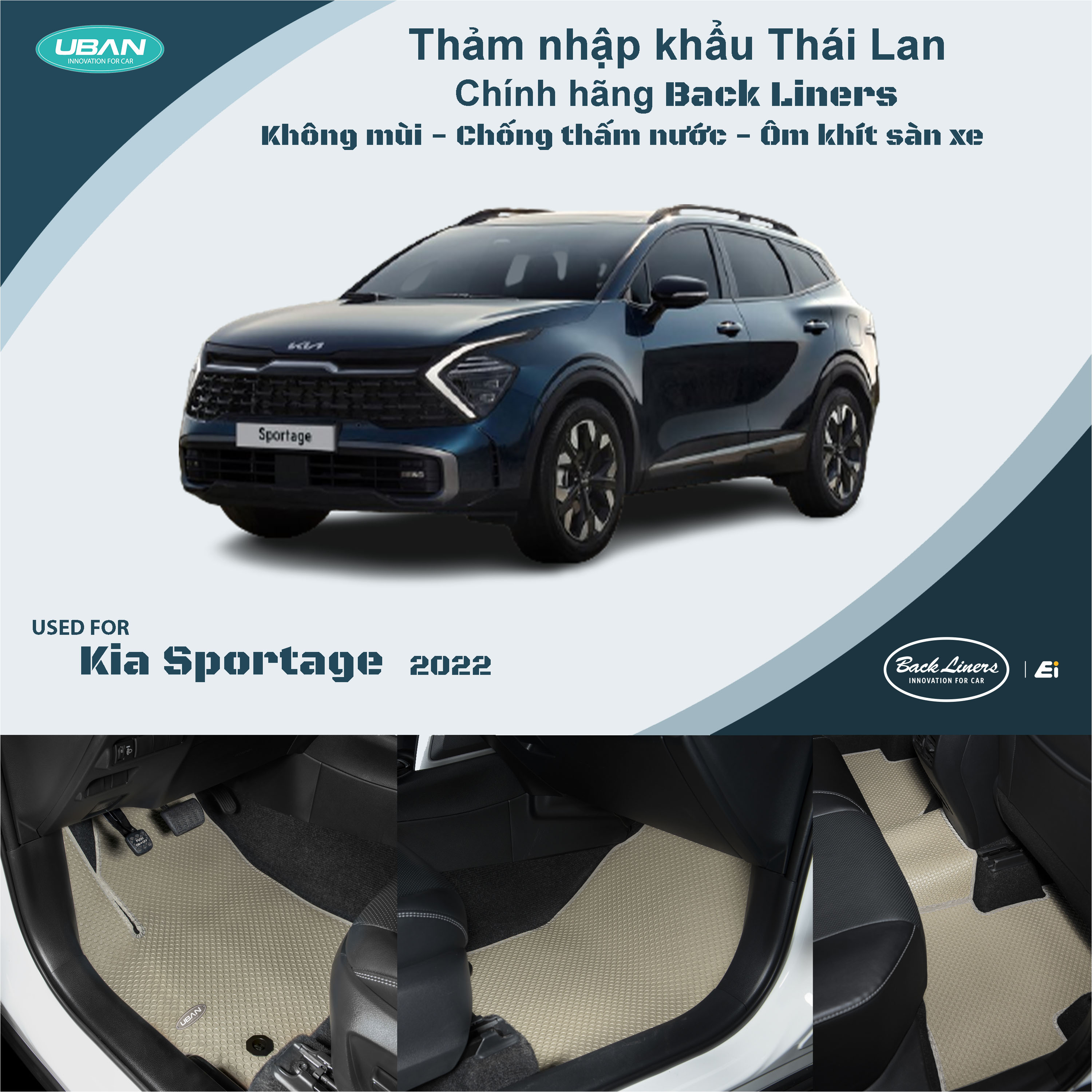 Thảm lót sàn ô tô UBAN cho xe Kia Sportage - Nhập khẩu Thái Lan