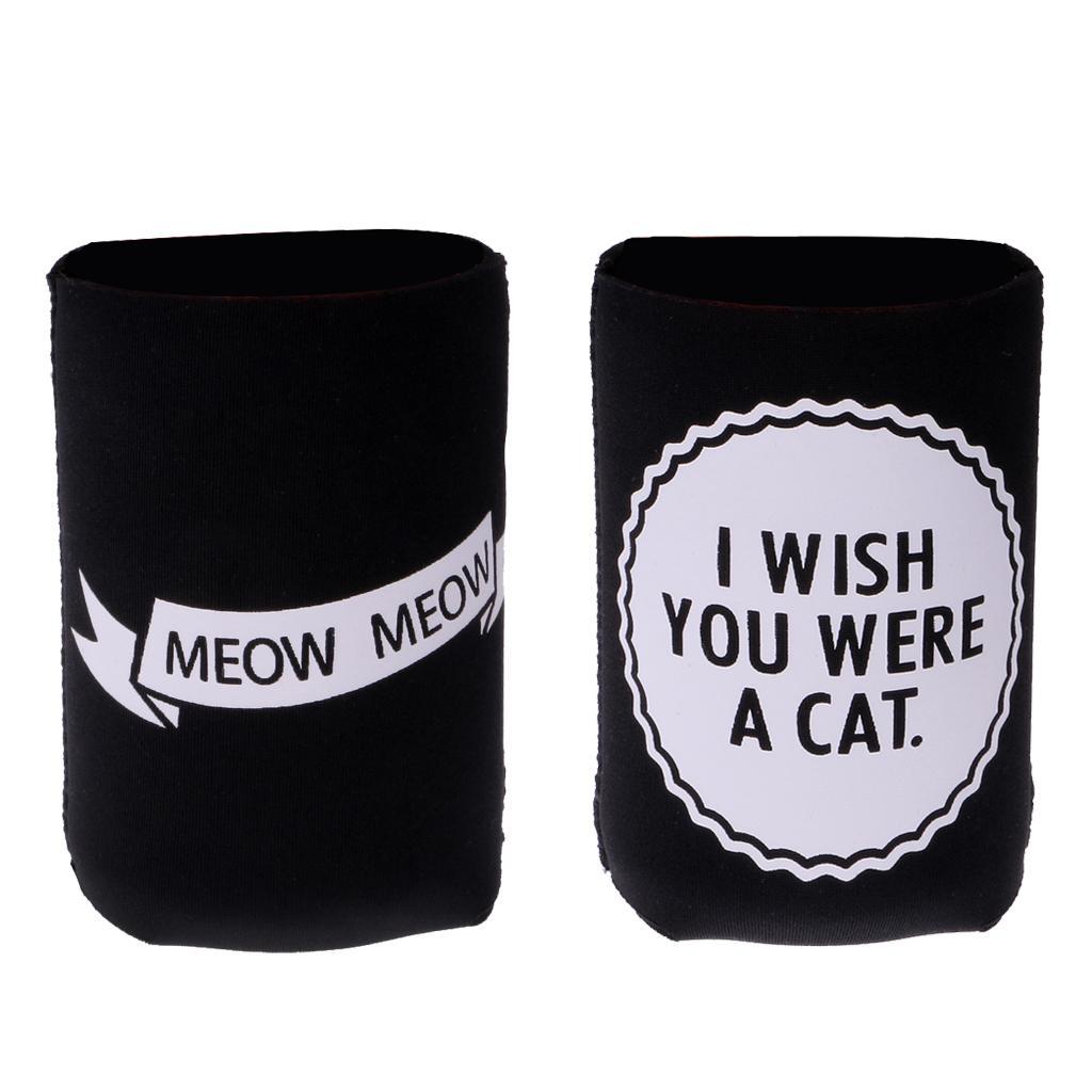 Set 2pcs Stubby Beer Tin Can Cooler Sleeve Chilling Wrap Holder Party Favor