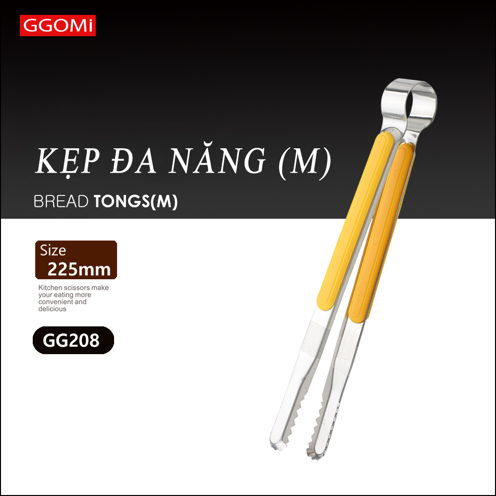 [HÀNG CHÍNH HÃNG]Kẹp gắp thức ăn đa năng màu sắc pastel bằng thép không gỉ an toàn cho sức khỏe mọi cỡ GGOMi Hàn Quốc