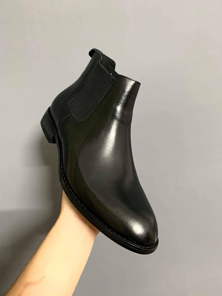 Giày nam Chelsea Boots Da Bò Đế Phíp Cao Cấp Streatwear Kiểu Dáng Đường Phố Tặng Kèm Phụ Kiện Boots