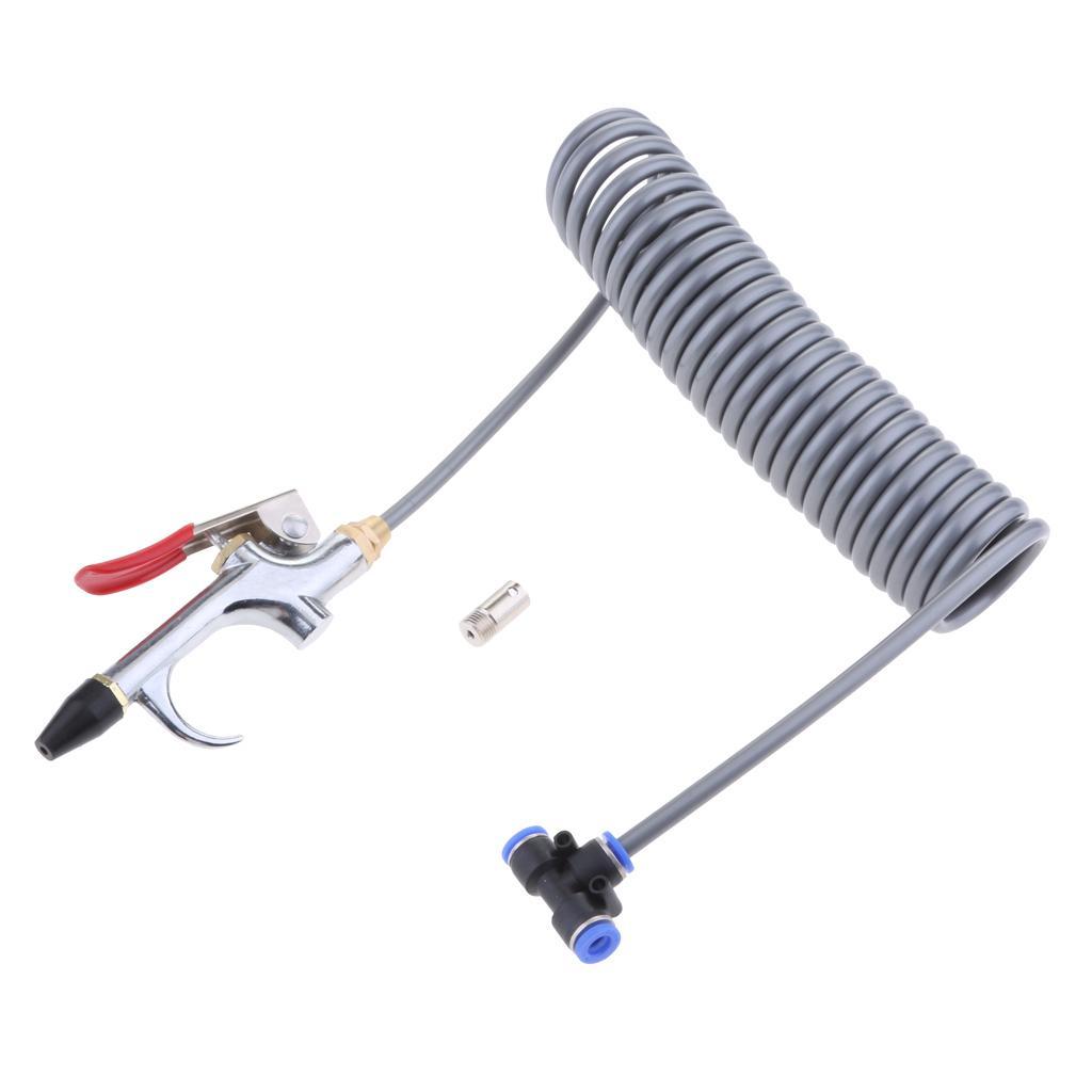 1/4'' Air Blower Blow Spray Gun + 3.5m Recoil Hose Dust Blower Clean Nozzle