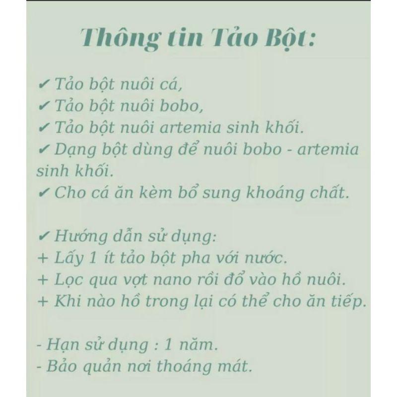 Tảo bột xoắn - Thức Ăn Nuôi Artemia Cá Tép Cảnh hũ 50 gram