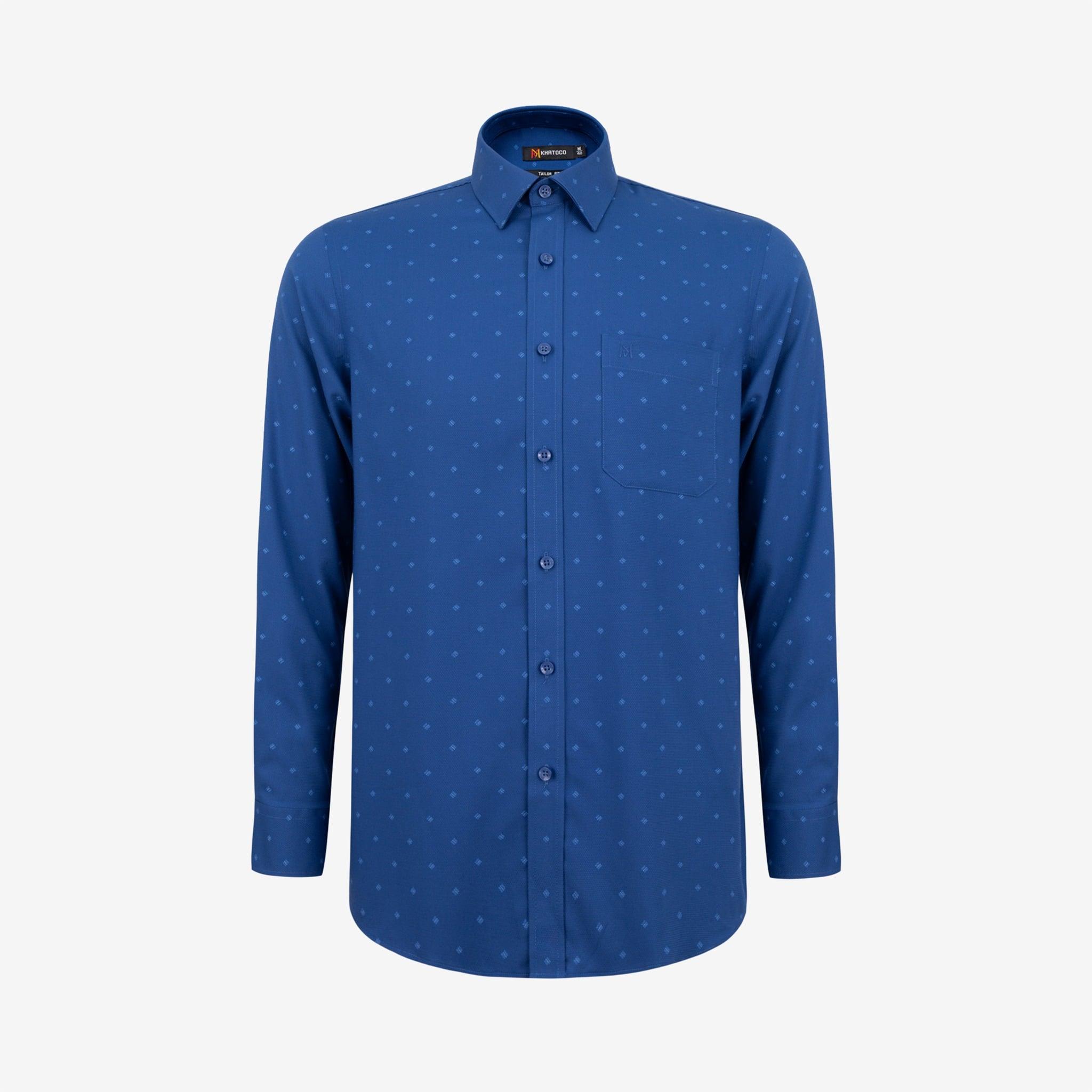 Áo sơ mi nam KHATOCO Tailor Fit dài tay A1MD538T1-CNIN785-2707-D