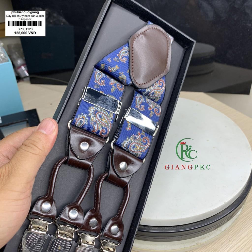 Đai chữ Y nam khổ 3.5cm hoa văn thời trang