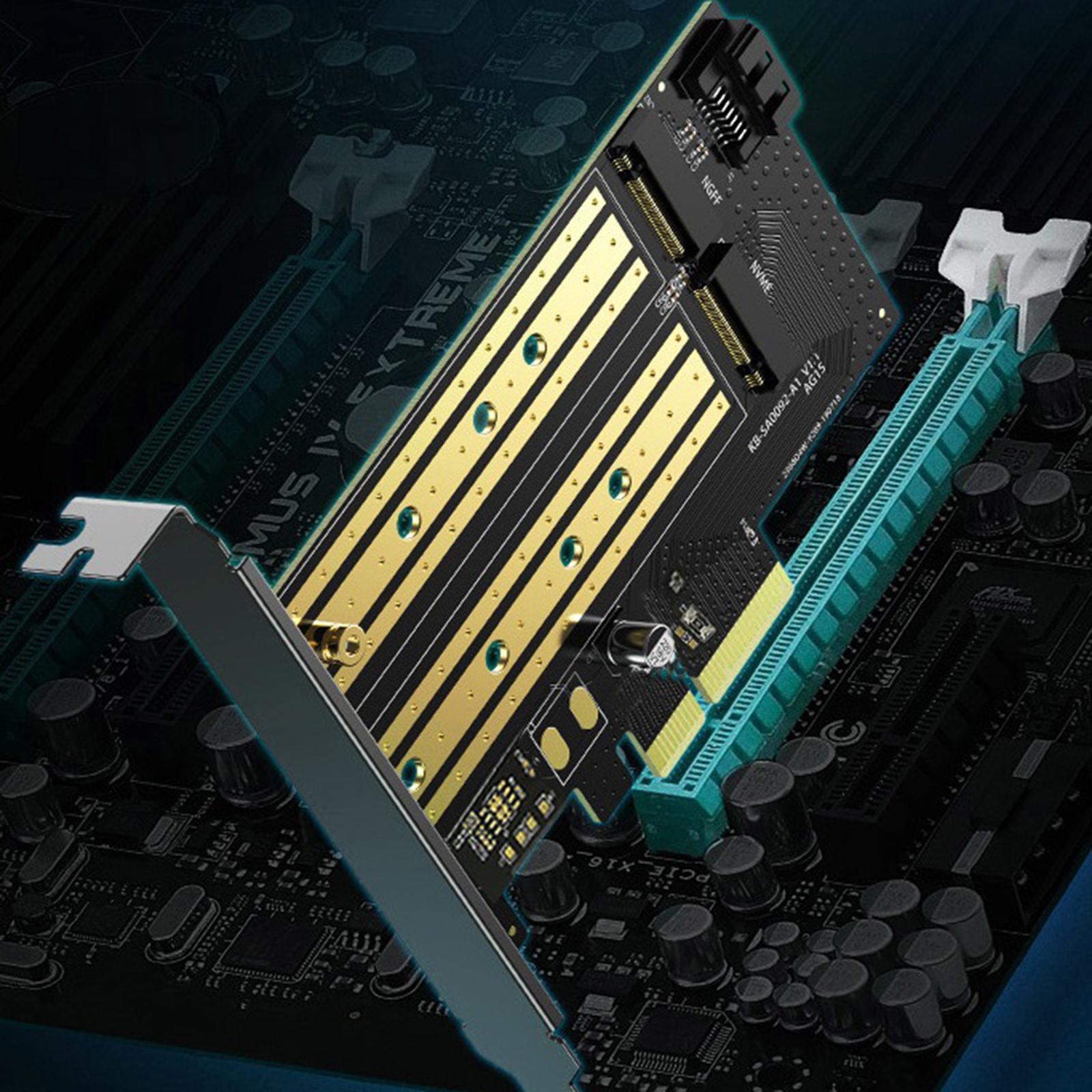Durable PCIE to M2/M.2 Adapter 2280 2260 2242 for NVMe or SATA SSD Linux