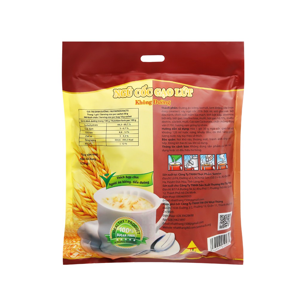 Ngũ Cốc Gạo Lứt không đường ăn kiêng Best Choice 540gr