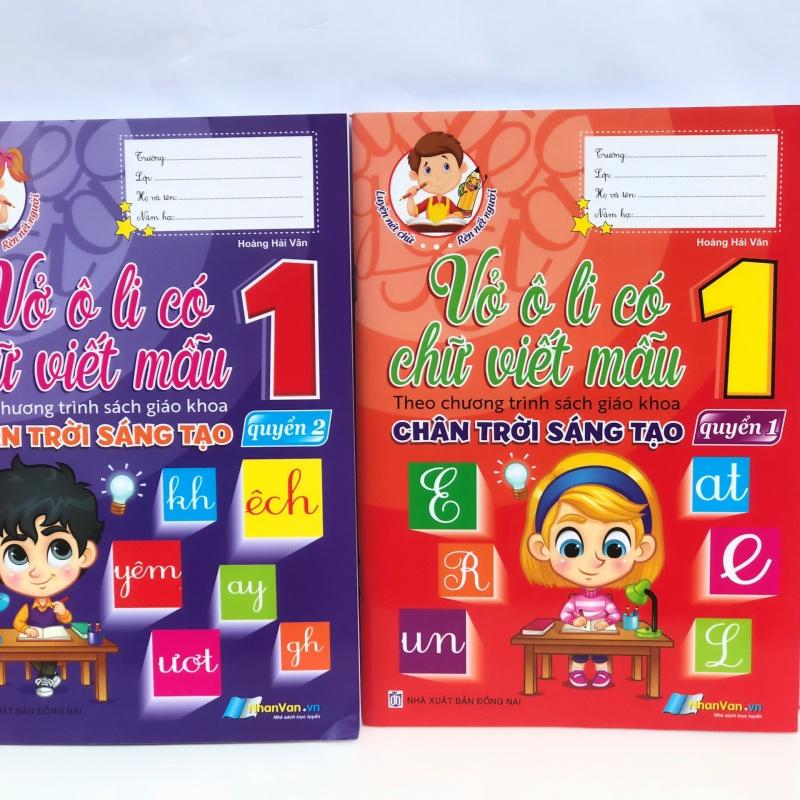 set 2 tập vở oly có chữ viết mẫu lớp 1 theo chân trởi sáng tạo (q1+q2)