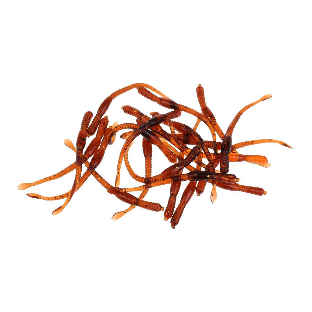 20Pcs/lot Soft Fishing Lures Artificial Baits Worms Lifelike Earthworm 7.7cm