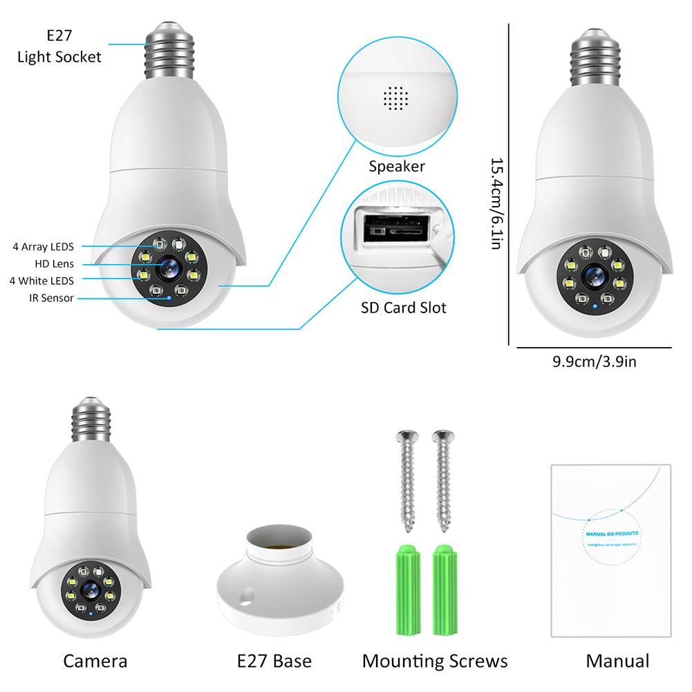 Camera máy ảnh bóng đèn xoay 360 ° thực tế cho phòng trẻ em