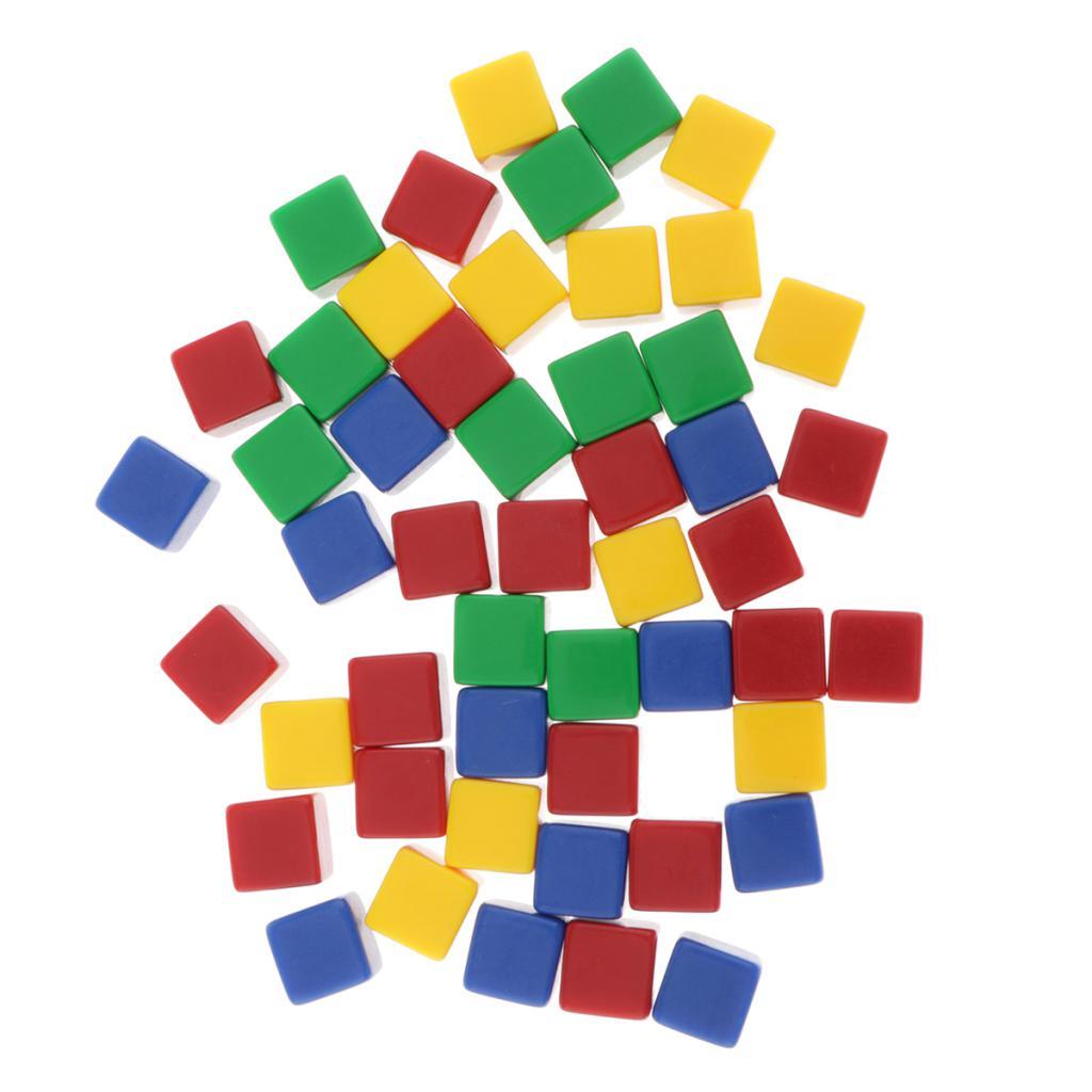 50x Cạnh Hình Vuông Trống Xúc Xắc D6 D & D Nhập Vai Đảng Chơi Game Chơi Xúc Xắc Nhiều Màu Sắc