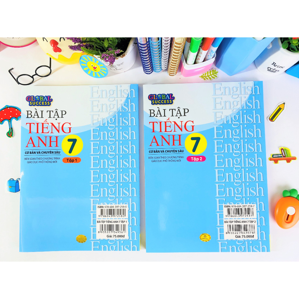 Sách - Bộ 2 cuốn Bài Tập Tiếng Anh 7 Cơ Bản Và Chuyên Sâu - ndbooks