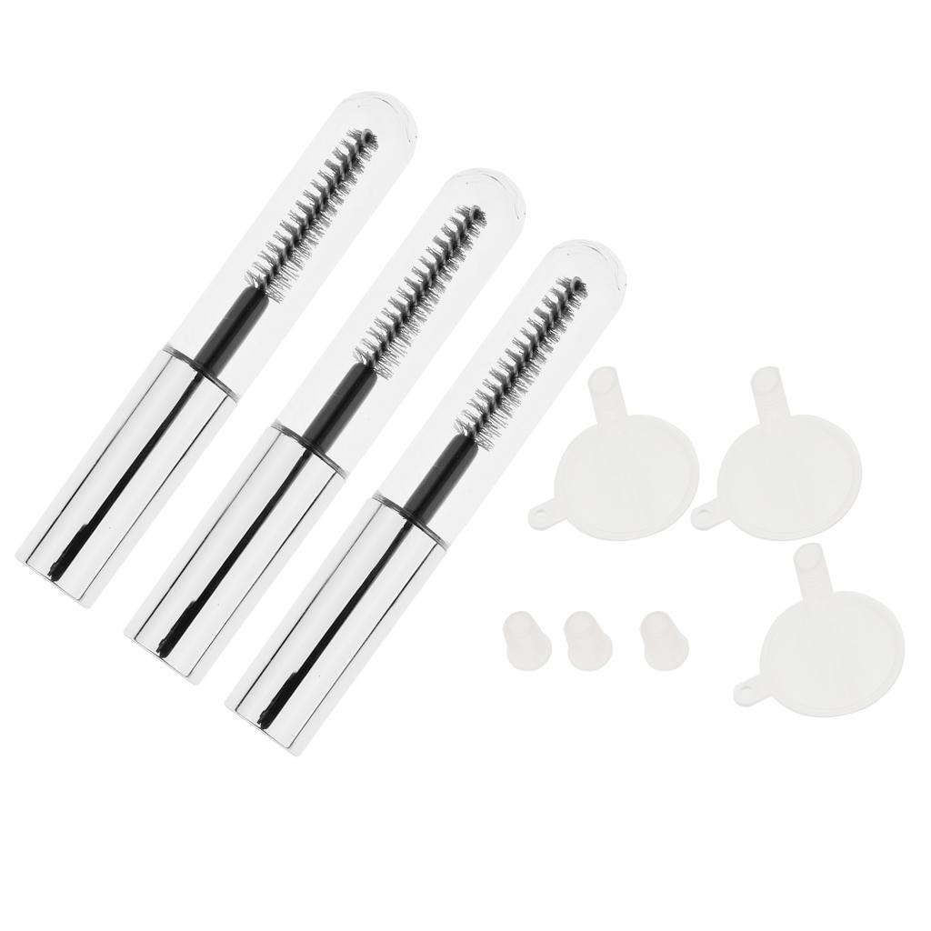 3X4 Ml Trang Điểm Trống Mascara Ống Tròn Với Lông Mi Cây Đũa Phép 3 Phễu Hút Bộ