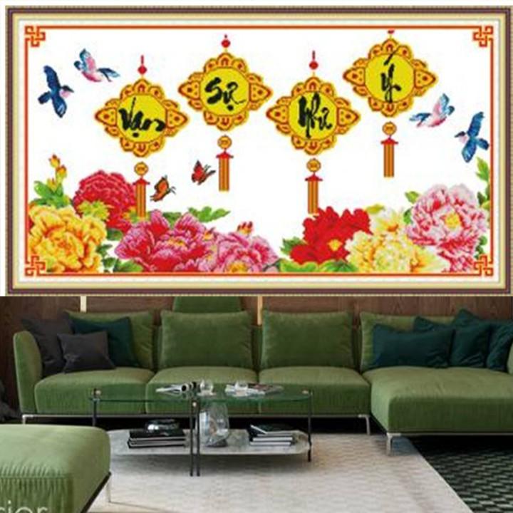 Tranh thêu vạn sự như ý 222481 - kích thước: 106 * 58cm.