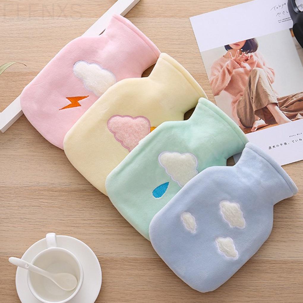 Cloud Warm Water Bag Thick Plush Hot Water Bottle Hand Warmer Large 500ML Student Portable Water-filled Heater ELEN