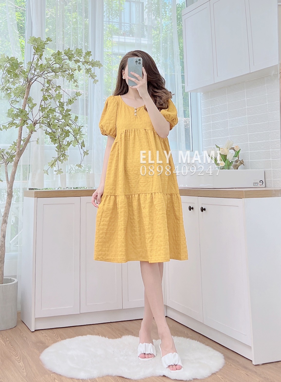 Đầm Bầu , Đầm Suông Babydoll Khuy  Thiết Kế Cao Cấp ( Kèm Ảnh Thật )