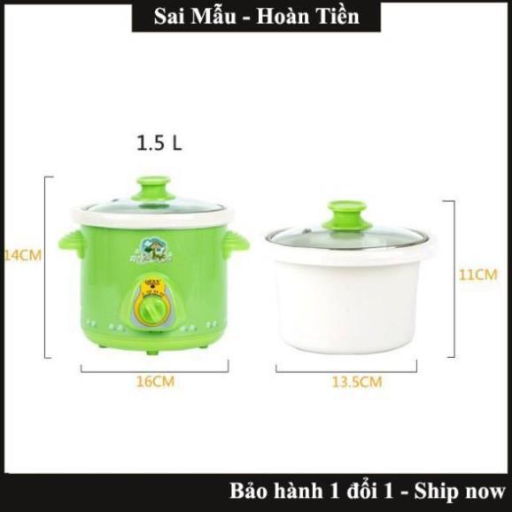 Nồi Nấu Cháo Chậm Cho Bé 1.5l Tiện Lợi Đa Năng Bảo Hành Uy Tín