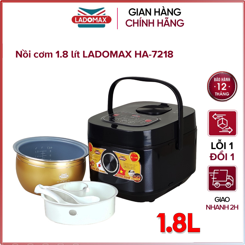 Nồi cơm điện tử 1.8 lít Ladomax HA-7218 - Hàng chính hãng