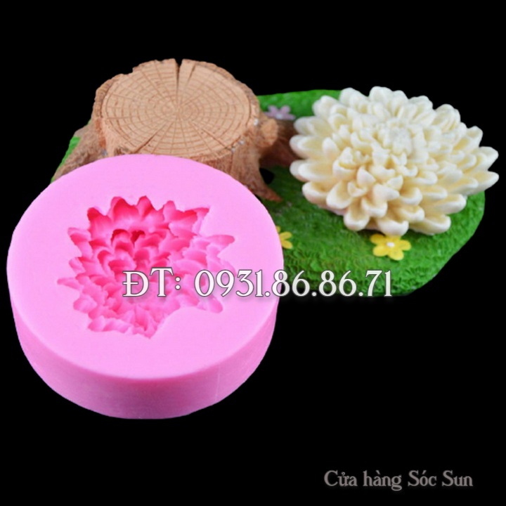 Khuôn silicon hoa cúc đại đóa loại 8 cm – Mã số 1660