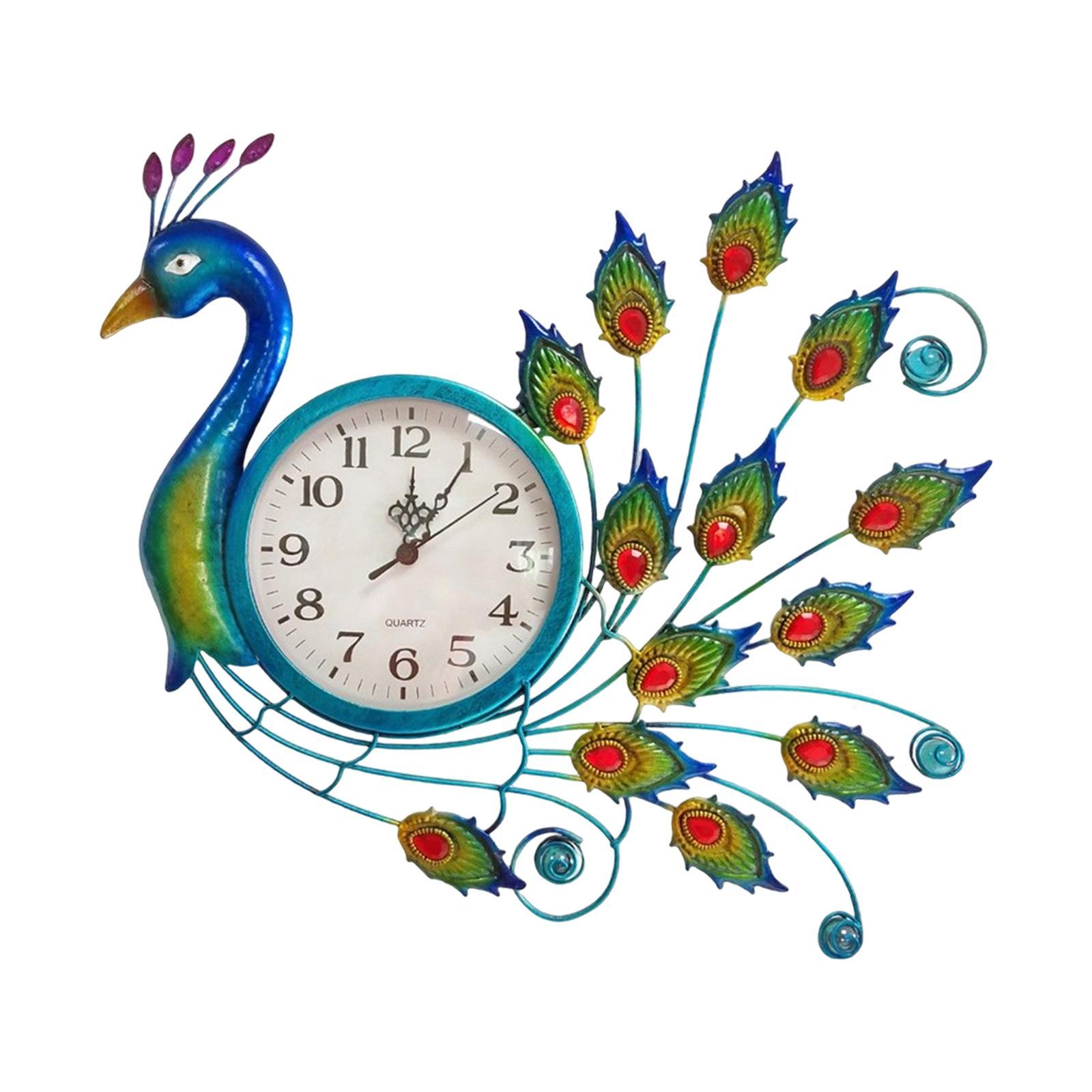 Metal Wall Clock Sculpture Mute Hanging Art Decoration for Home