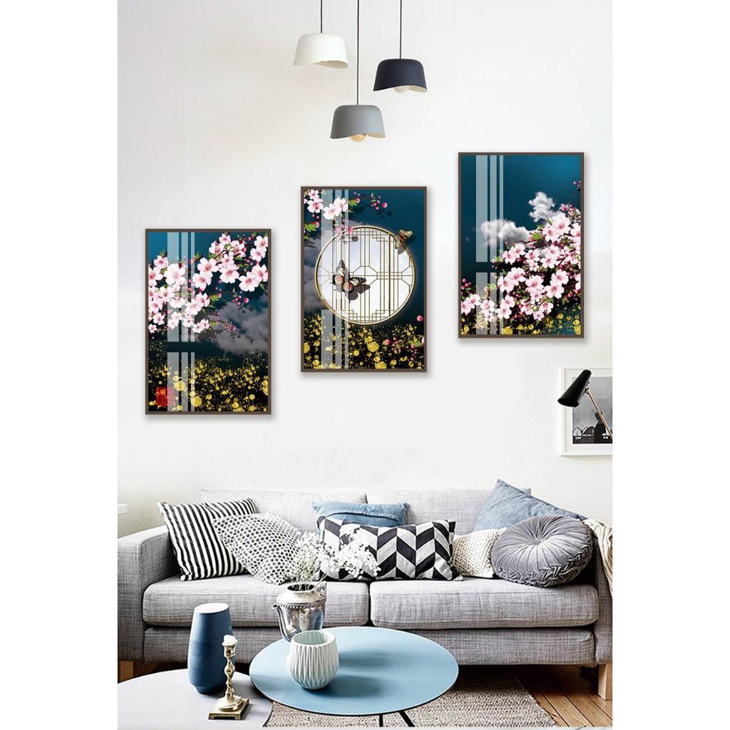 Tranh treo tường tráng gương bóng kiếng nai trừu tượng hiện đại sang trọng B-4586