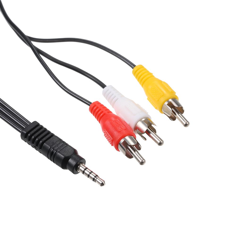 3.5mm RCA Audio Video Cable 3.5mm Jack to 3 RCA Male AV Wire Cord 1.2M DV MP4 Convertor