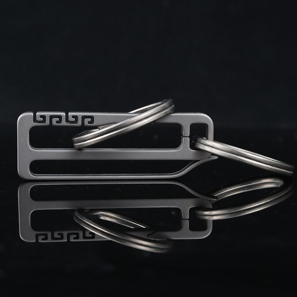 2-4pack Lightweight Titanium Keychain Waist Hanging Buckle Carabiner Silver