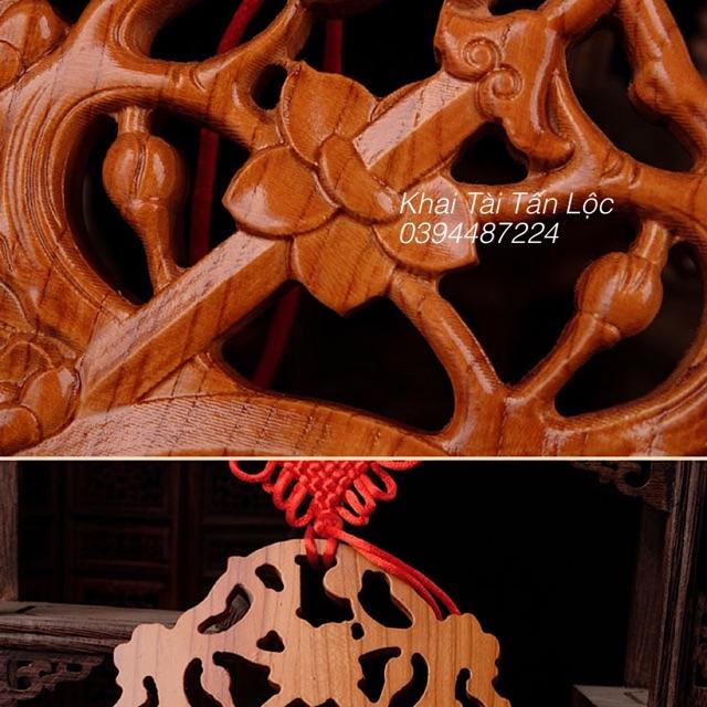 Gương tiên thiên bát quái gỗ đào cắt vận đào hoa