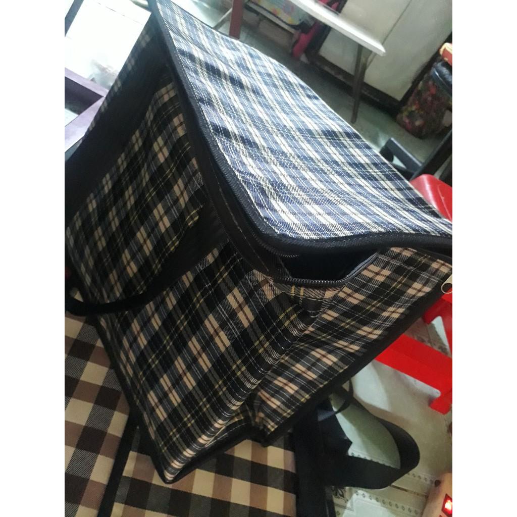 Túi giữ nhiệt lớn Ngang 40 x Cao 30 x Rộng 21, vải bố dầy, hình hộp ngang, nặng 450gr