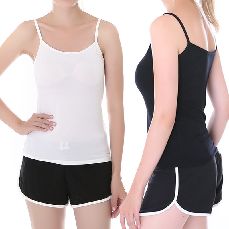 Phụ nữ Yoga Vest Girls Summer Sexy Dây đeo sling Vest Camisoles Tops Ladies Cotton Sports Yoga Fitness Base Vest Tops có thể điều chỉnh Color: White Size: XL