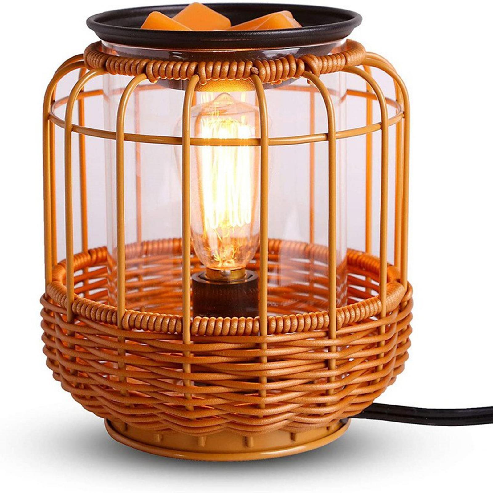 Metal Melt Warmer with Bulb Oil Burner Scented Melter Burner Night Light Melting Heater Essential Oil Warmer for Bedroom Home