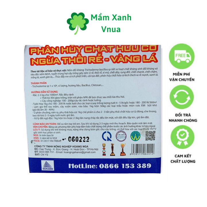 Nấm Đối Kháng Trichoderma Bacillus, Nấm Tricoderma - Gói 1Kg