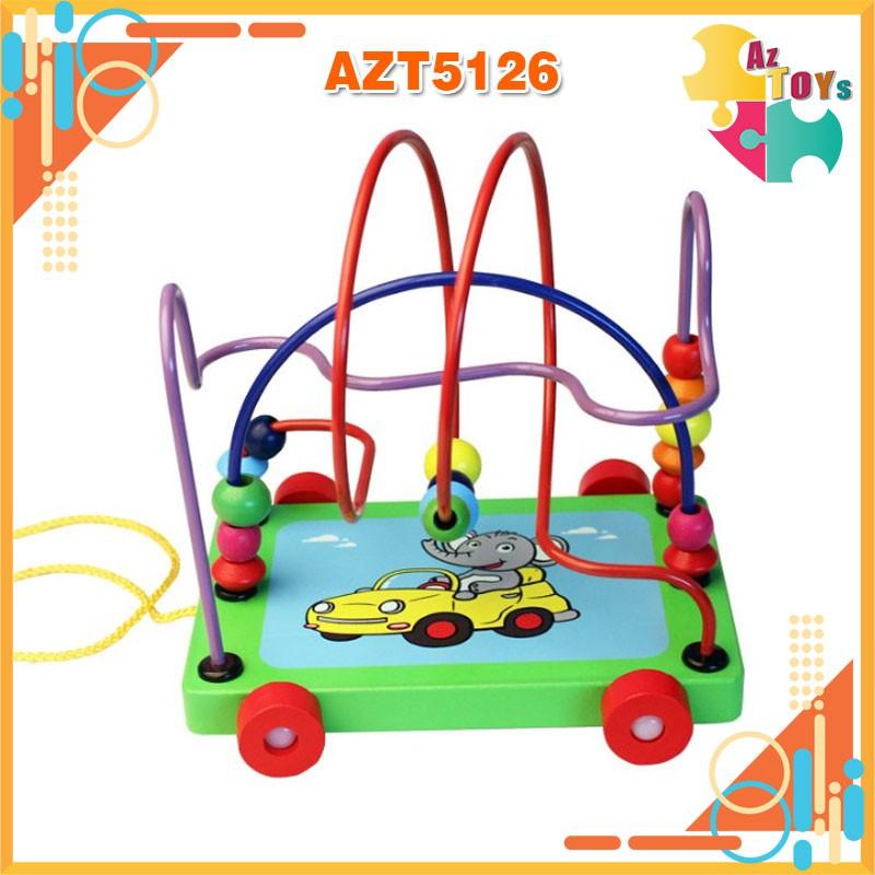 Xe Luồn Hạt Bằng Gỗ Rèn Sự Khéo Léo Kiên Trì Cho Bé - AZT5126