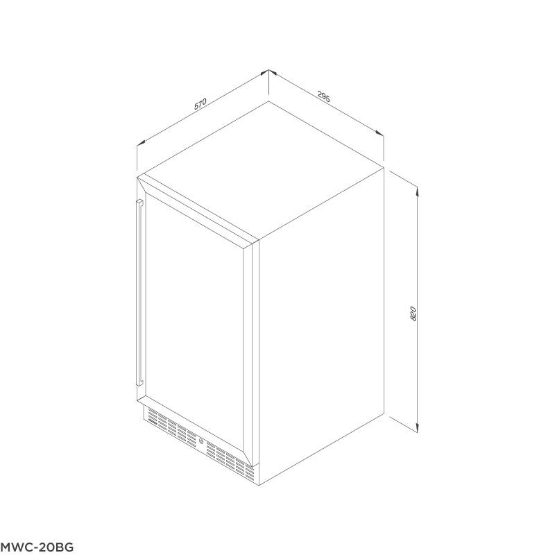 Tủ Bảo Quản Rượu Malloca MWC 20BG - Sức Chứa 20 Chai - Dung Tích 50L - Hàng Chính Hãng