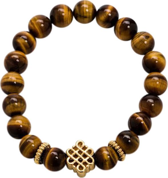 Vòng Tay Phong Thủy Nữ Đá Mắt Hổ Vàng Nâu Phối Charm Si  Mệnh Thổ, Kim Ngọc Quý Gemstones