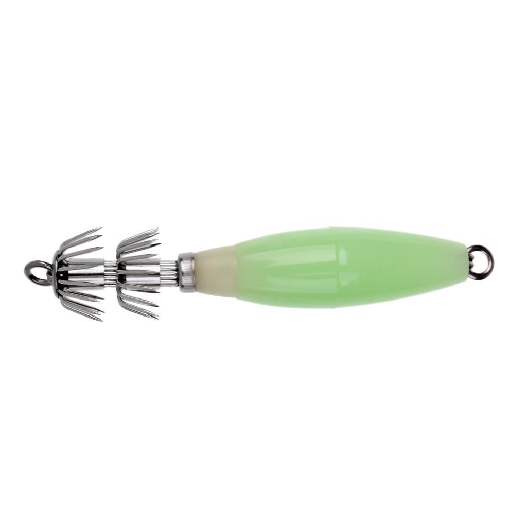 2pcs Luminous Octopus Squid Jig Hook 9.5cm/17g Saltwater Fishing Lure Bait