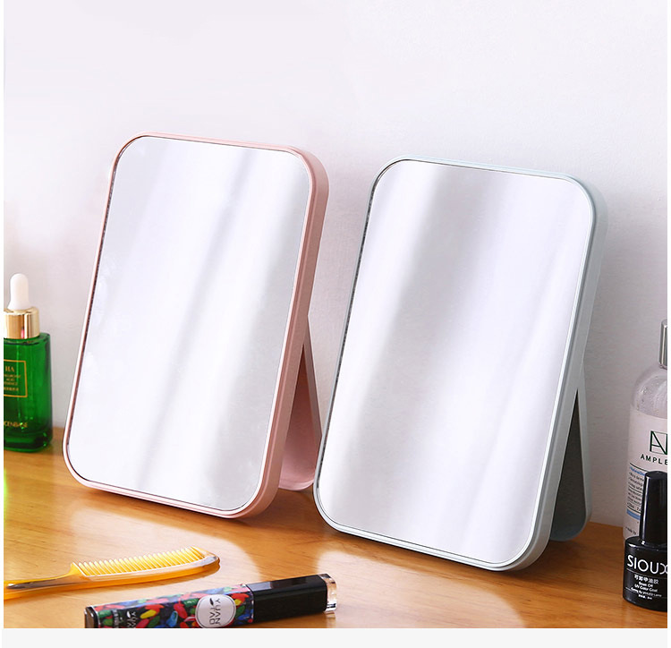 Gương Trang Điểm Gấp Gọn Hình Chữ Nhật Rõ Nét Gọn Nhẹ (14x20cm) Kiểu Dáng Sang Trọng, Đẹp Mắt Trang Trí Cho Góc Bàn Trang Điểm Thêm Phong Cách