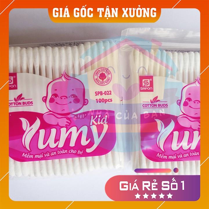 Tăm bông 100 que ngoáy ráy tai Yumy Kid cho trẻ em