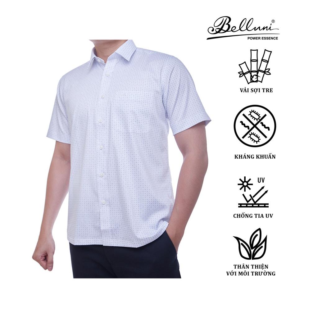 Áo sơ mi nam ngắn tay BELLUNI hoạ tiết in vải tre sang trọng - ABN.BPS.BE.212.W1